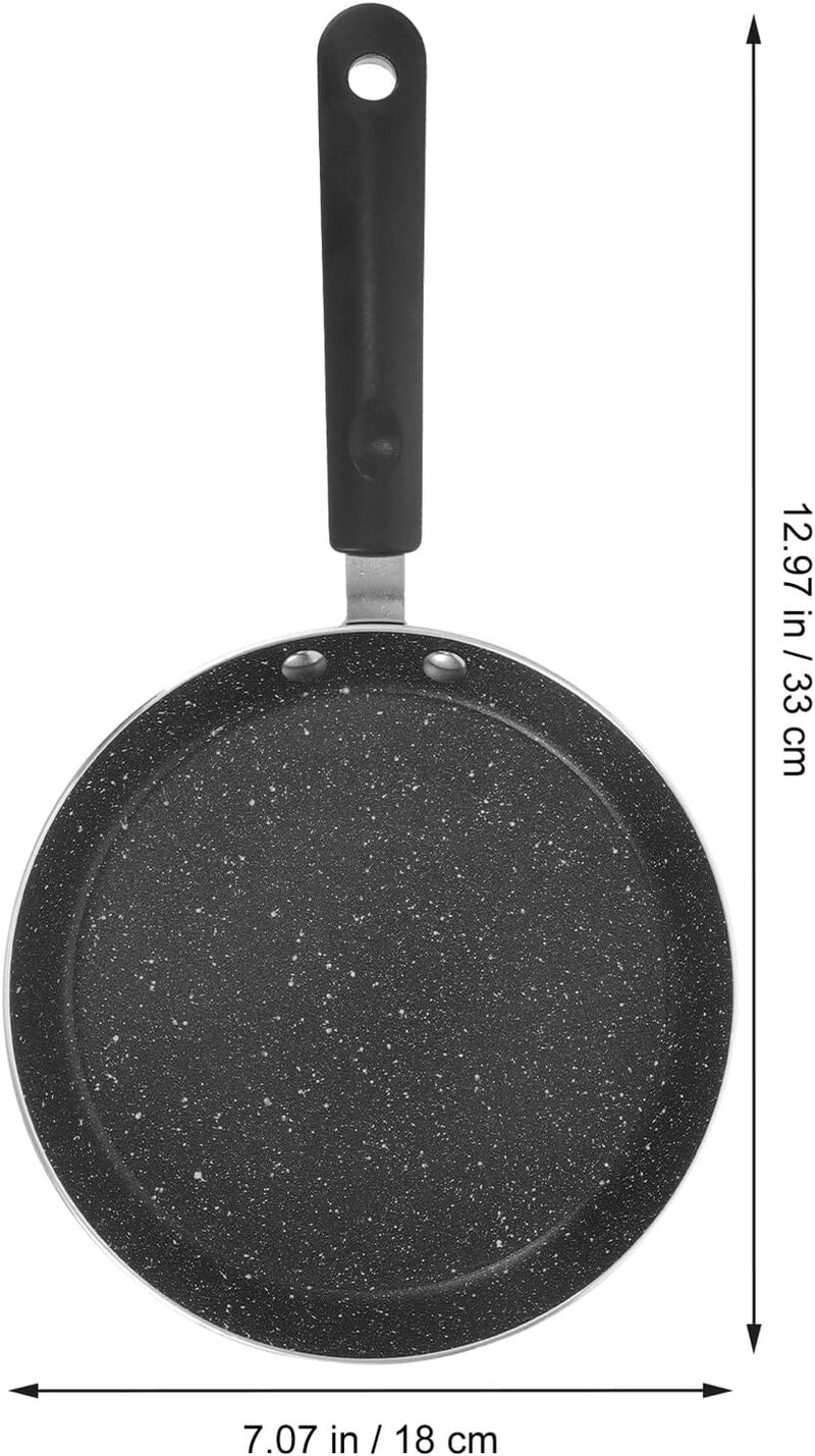 Black Maifan Stone Nonstick Frying Pan Thick Aluminum Alloy Body Portable Handheld Pancake and Egg Skillet for Home Cooking and Snacks - Image 4