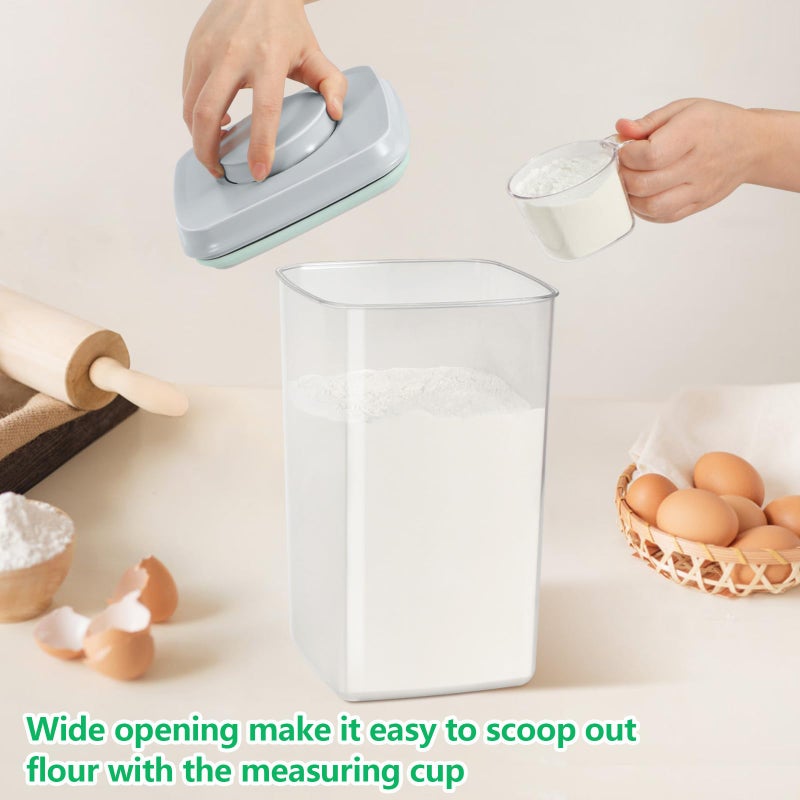 TBMAXS Airtight Flour Rice Storage Container with Pop-up Lid - 4.2 Qt Crystal-Clear Plastic Spaghetti Container, Tall and Slim Food Storage Bin Fit for Kitchen Pantry Organization - Image 4