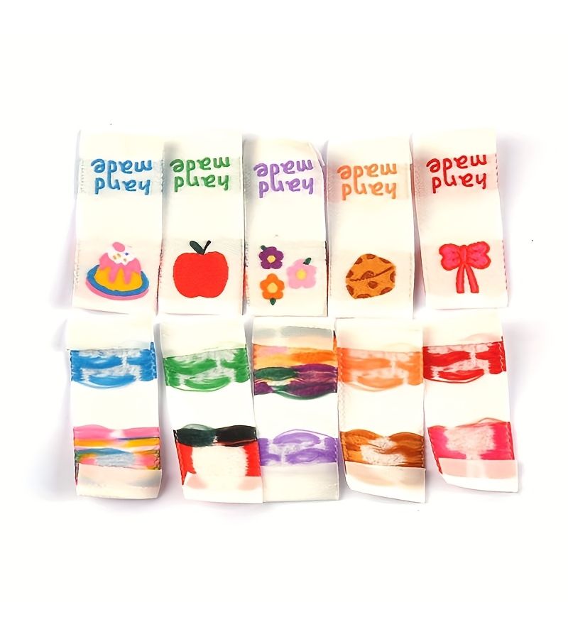 25Pcs Embroidery Cloth Labels Rectangle Bow Flower Cake for Garment Sewing Accessories - Image 4