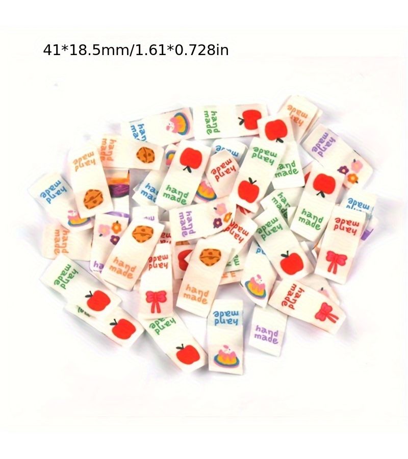 25Pcs Embroidery Cloth Labels Rectangle Bow Flower Cake for Garment Sewing Accessories - Image 3