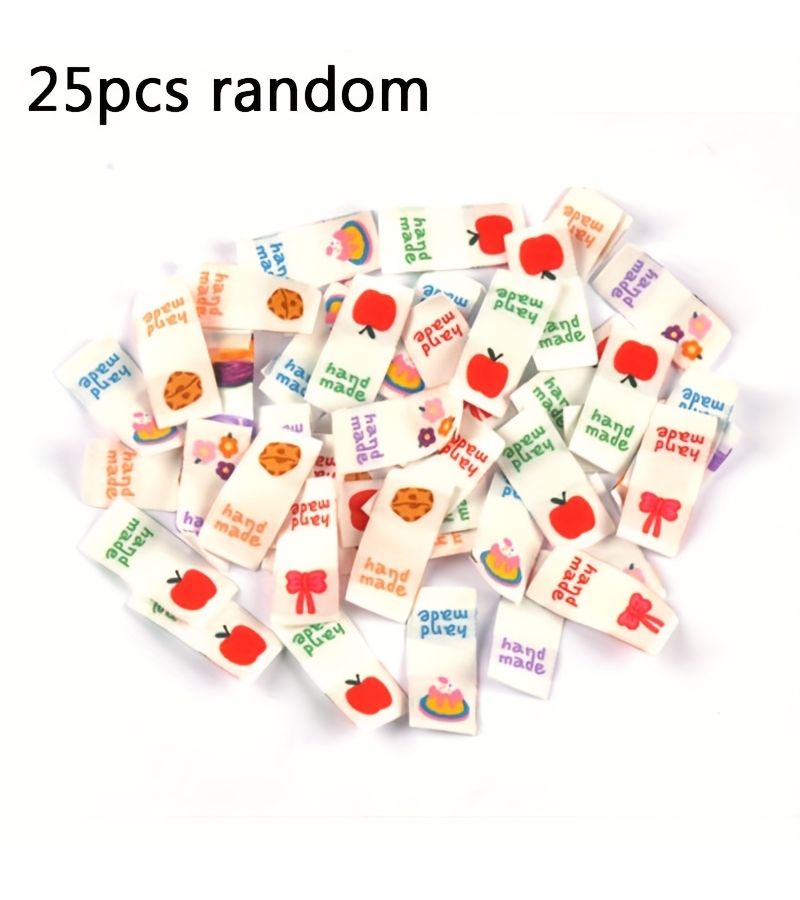 25Pcs Embroidery Cloth Labels Rectangle Bow Flower Cake for Garment Sewing Accessories - Image 1