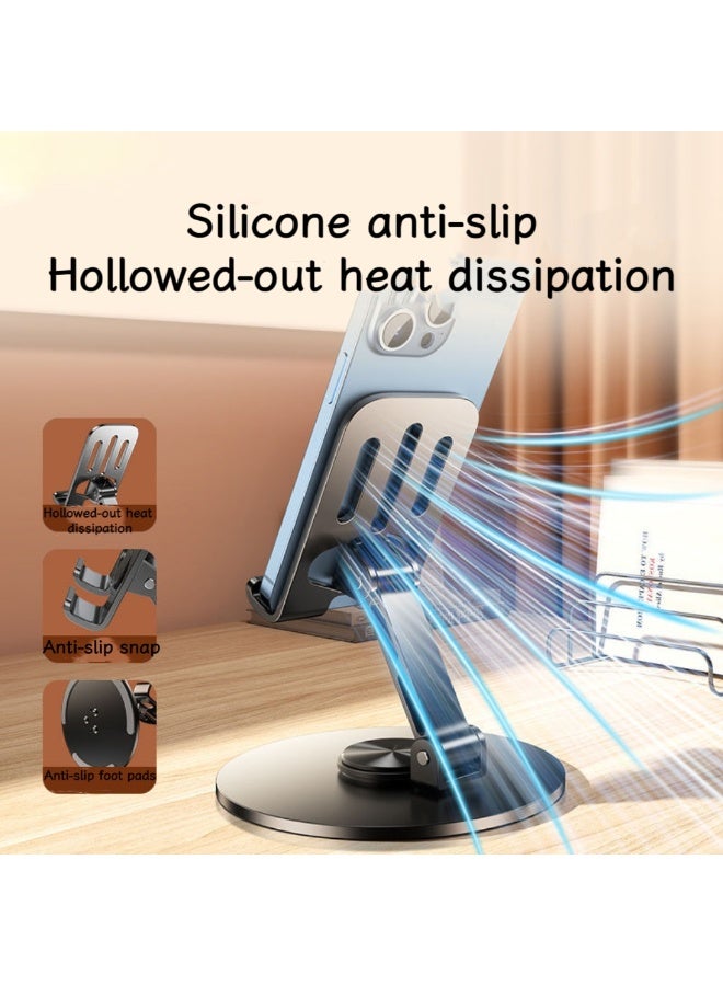 360° rotatable desktop phone stand, foldable and adjustable phone base, compatible with iPhone series, handheld tablet computers, etc - Image 3