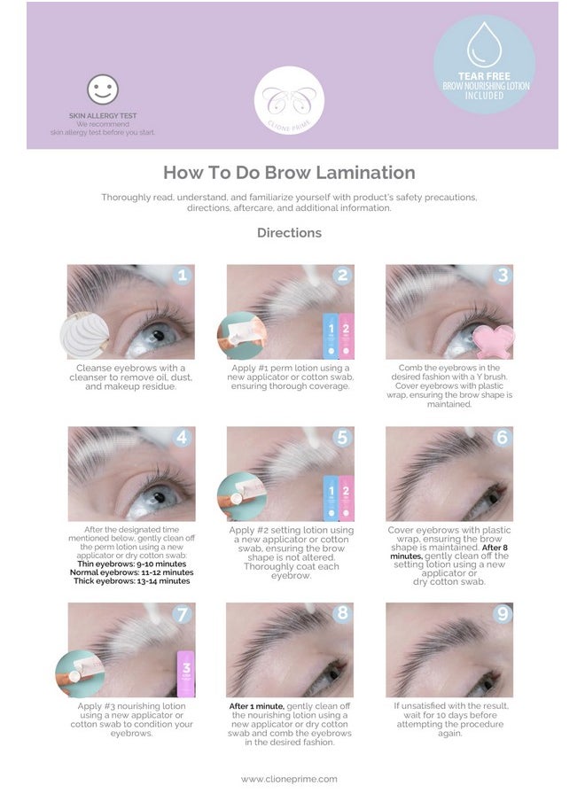 CLIONE PRIME - At Home Brow Lamination Kit Diy Eyebrow Lamination Kit Professional Eye Brow Perm Kit Instant Diy Eyebrow Lift Kit For Fuller Thicker Brows Lasts For Upto 8 Weeks - Image 1