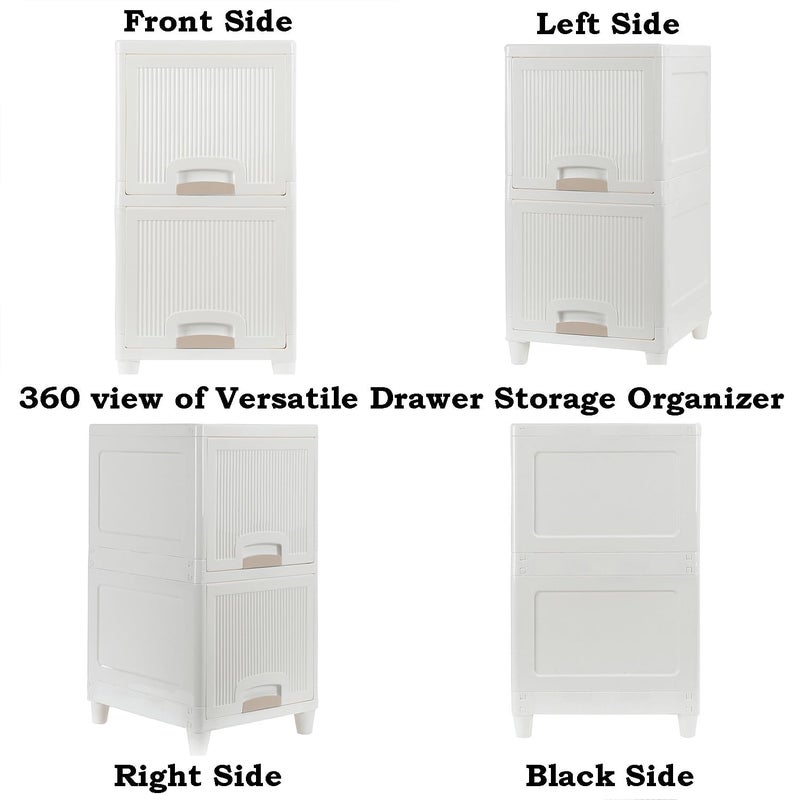 HOLLIO Chest of Drawers for Storage Drawer Organizer Foldable Plastic Cabinet for Storage Wardrobe for Clothes Plastic Cupboard for Clothes Plastic Modular Drawer Storage Box - Image 4