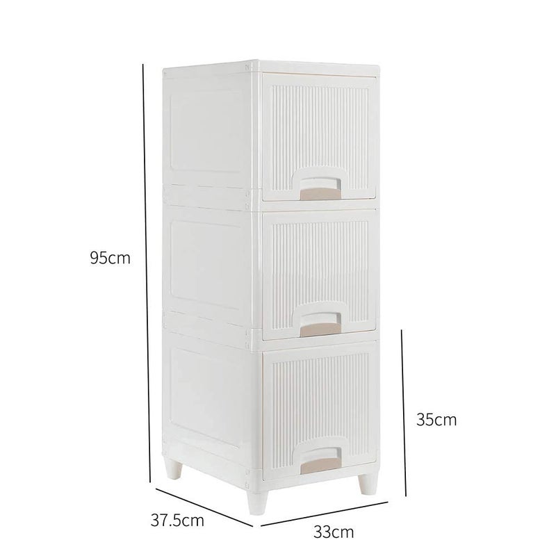 HOLLIO Chest of Drawers for Storage Drawer Organizer Foldable Plastic Cabinet for Storage Wardrobe for Clothes Plastic Cupboard for Clothes Plastic Modular Drawer Storage Box - Image 2