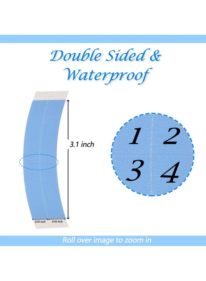 شرائط شريط شعر مستعار-36 قطعة ، شريط لاصق قوي مقاوم للماء على الوجهين شريط باروكات دانتيل (لون أزرق - Image 5