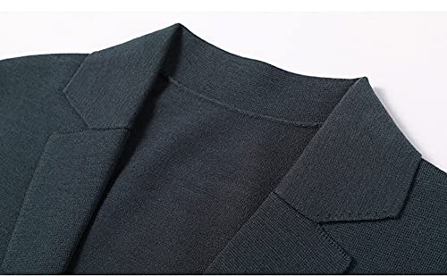 Womleys Mens Notched Lapel Cotton Cardigan Sweater Two Button Closure Knitwear (Green, Small) - Image 4