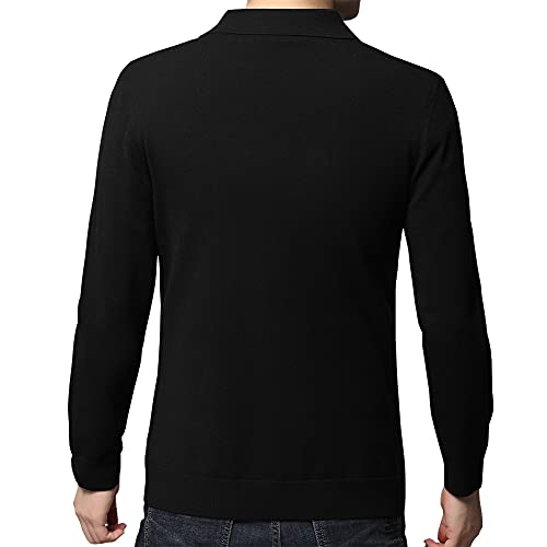 Womleys Mens Notched Lapel Cotton Cardigan Sweater Two Button Closure Knitwear (Green, Small) - Image 3