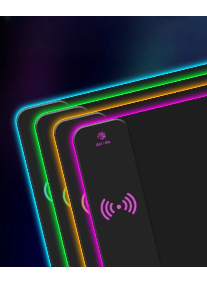 RGB Wireless Charging Gaming Mouse Pad, Large Mouse Pad with RGB Colours Light, Wireless Charging Large RGB Mouse Pad, Anti-slip Smooth Surface Large RGB Game Mouse Pad  - Image 4