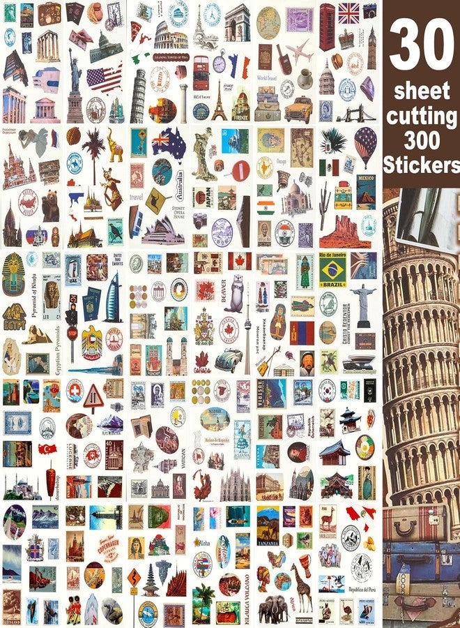 INNPOLE Travel Scrapbook Stickers 300 Pre-Cut Washi Stickers 20 Scrapbook Paper Junk Journal Sticker World Travel Stickers for journaling Travel Stickers for Scrapbooking. - Image 2