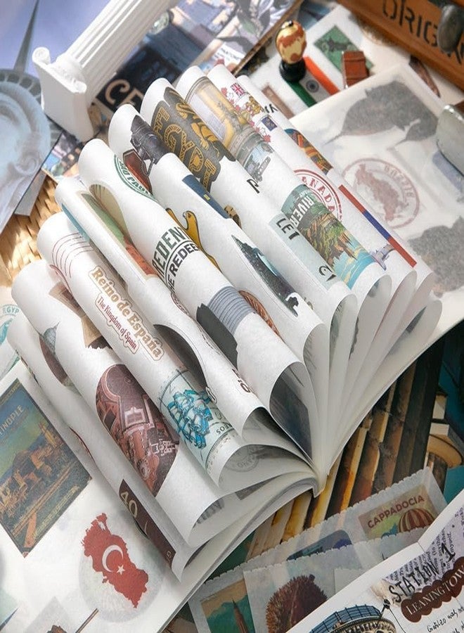 INNPOLE Travel Scrapbook Stickers 300 Pre-Cut Washi Stickers 20 Scrapbook Paper Junk Journal Sticker World Travel Stickers for journaling Travel Stickers for Scrapbooking. - Image 5
