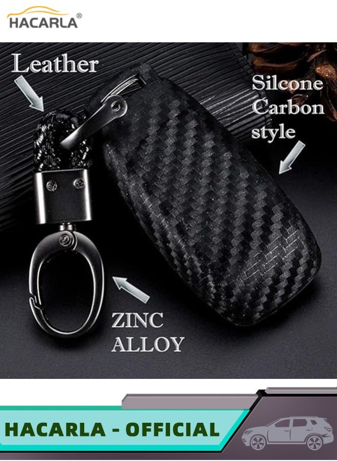 HACARLA - Key Fob Cover Carbon Fiber Car Key Protector Key Fob Case With Keychain For Mercedes Benz E Class S Class W213 2016 2017 2018 2019 Keychain Benz New Key - Image 1