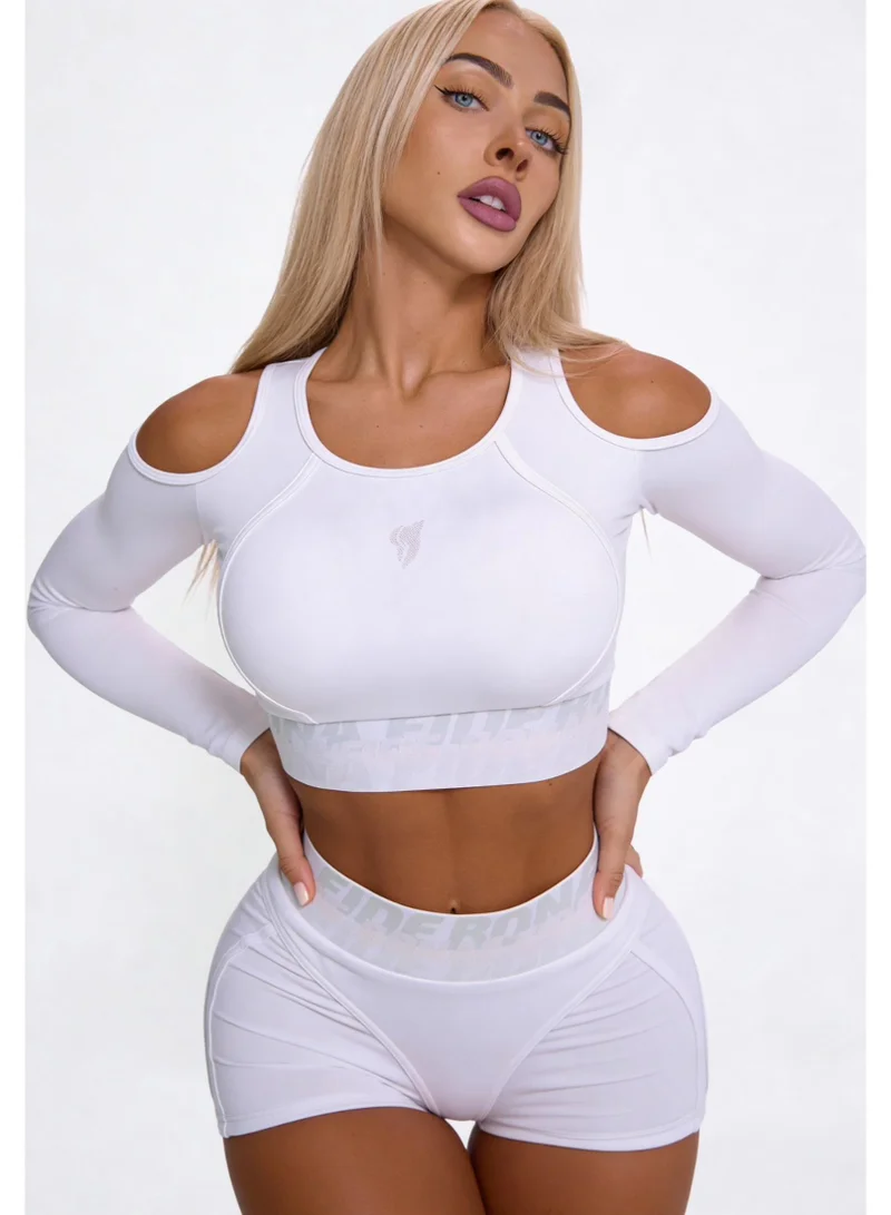 Bona Fide Bona Fide Premium Long Sleeve Quarter-Zip Workout Crop Top for Women - Athletic Compression Rashguard for Gym, Yoga & Running - Breathable High-Performance Sportswear