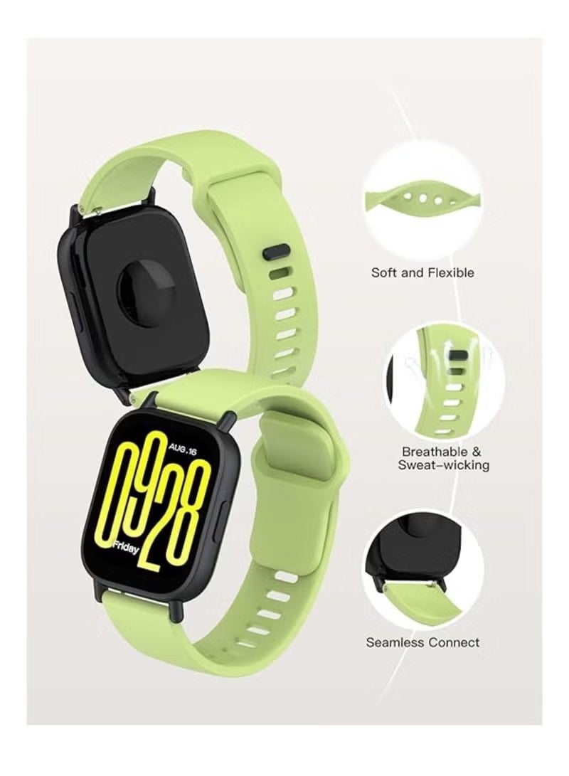 4 Pcs Silicone Strap Compatible with Xiaomi Redmi Watch 5 Active/5 Lite Women's Straps, Replacement Strap for Redmi Watch 5 Active/5 Lite (White + Light Pink + Purple + Lime) - Image 2