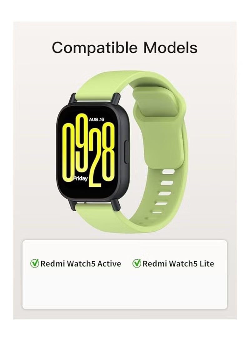 4 Pcs Silicone Strap Compatible with Xiaomi Redmi Watch 5 Active/5 Lite Women's Straps, Replacement Strap for Redmi Watch 5 Active/5 Lite (White + Light Pink + Purple + Lime) - Image 5