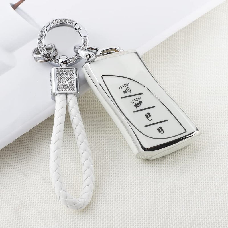PIFOOG for Lexus Key Fob Cover Bling Keychain TPU Car Keys Case Shell Protector Protection for Lexus GX ES NX LC RC LS UX Accessories 4 Buttons Girly Women Cute - Image 2