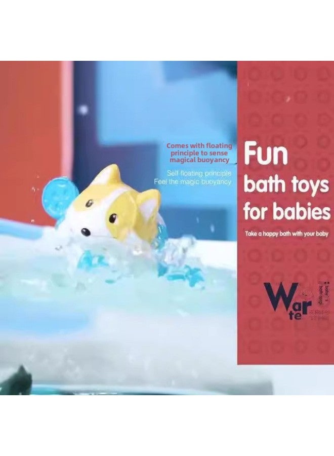 Baby Bathroom Bath Water Play Toy Coil Cartoon Turtle Duck Little Whale Children Swimming Bath-Color:Spray Eggs [light Green]