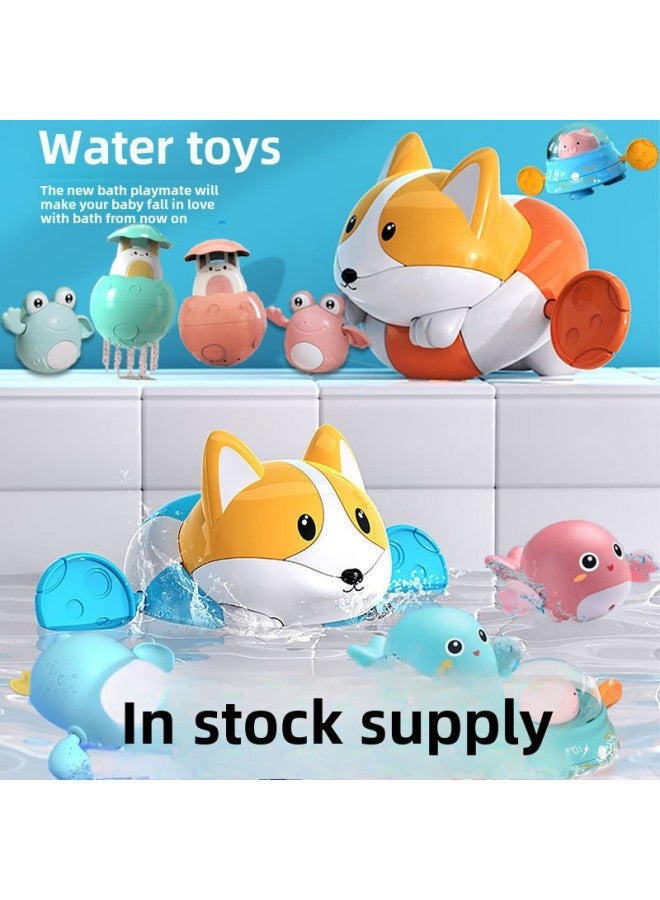 Baby Bathroom Bath Water Play Toy Coil Cartoon Turtle Duck Little Whale Children Swimming Bath-Color:Spray Eggs [light Green]