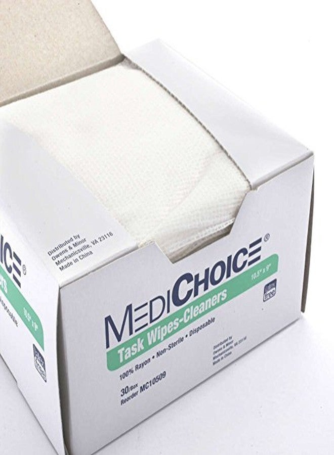 MediChoice Task Wipes, Disposable, Rayon, 10.5 Inch x 9 Inch, White (Pack of 30) - Image 2