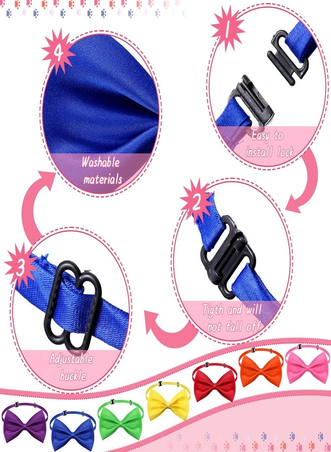 Potchen 200 Pieces Dog Bow Ties Bulk with Adjustable Collar Puppy Neck Tie Grooming for Small Medium Pets Cats Party(Mixed Colors) - Image 4