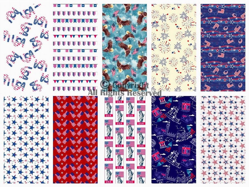 Craftido -25 Options- 100% Cotton Quilting Fabric Bundles 10pcs Fat Quarters 18â€x21â€-Medium Weight 5.2 oz- Soft Cotton for Quilting, Sewing Project, Patchwork, DIY Crafts â€“ American Style - Image 2