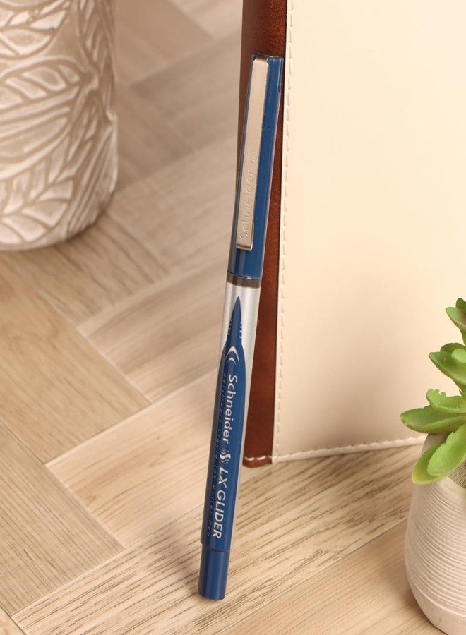 Luxor Schneider, LX Glider Pens, Pack of 2, Ink- Blue & Black, Hybrid Tip, Refillable, Liquid Ink Roller Pen, Sleek Design, Ideal for Office Use - Image 4