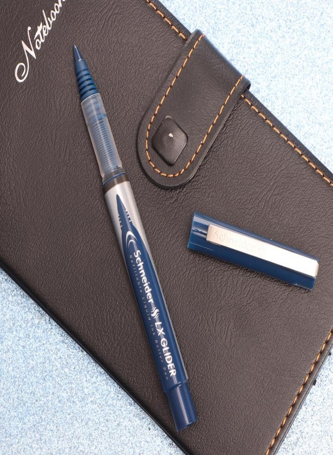 Luxor Schneider, LX Glider Pens, Pack of 2, Ink- Blue & Black, Hybrid Tip, Refillable, Liquid Ink Roller Pen, Sleek Design, Ideal for Office Use - Image 5