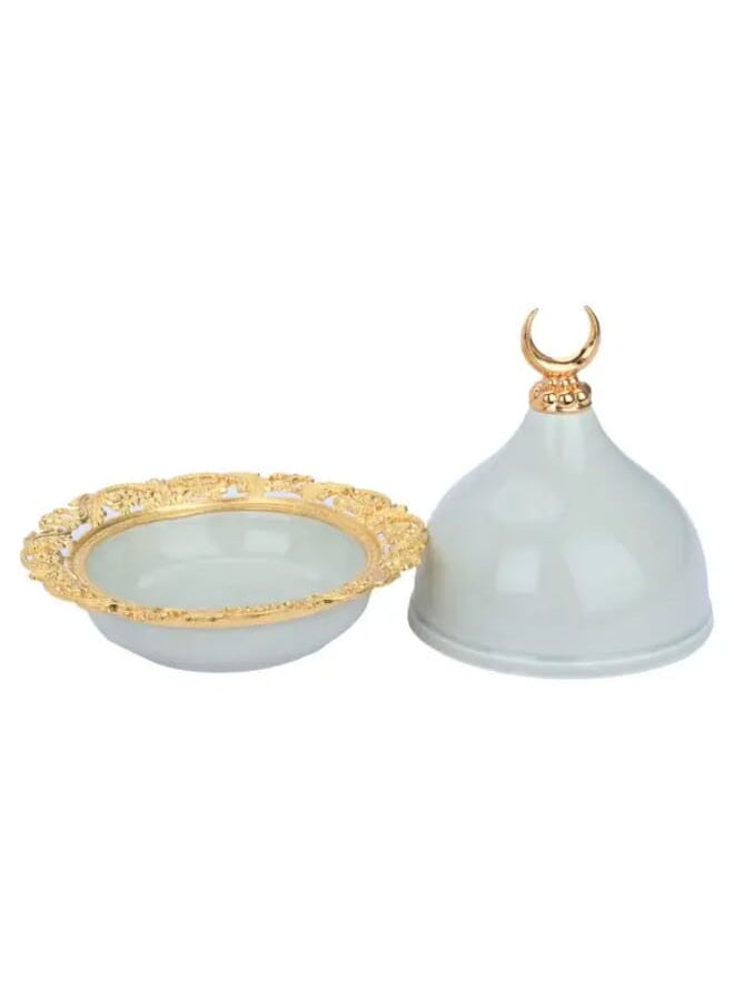 Alsaif Gallery 26 Pieces Gray Porcelain Coffee And Tea Serving Set With Gold Base  - Image 5