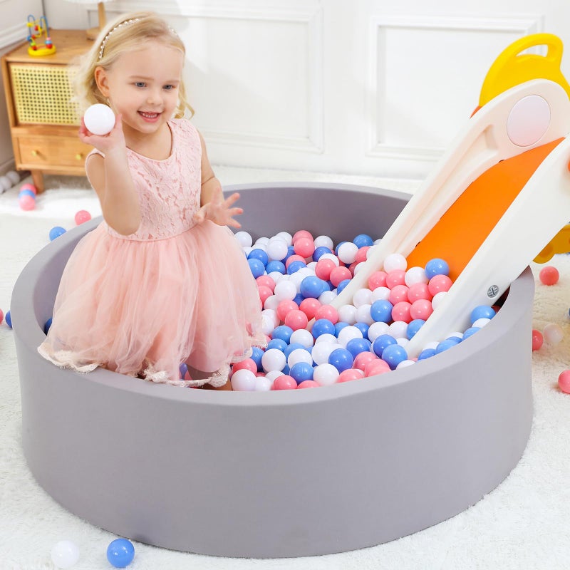 Wilwolfer Foam Ball Pit for Toddlers, Large Baby Ball Pit for Babies with Soft Memory Sponge, Indoor Outdoor Baby Playpen, Kids Play Ball Pool, Gift Toys for Infants Boys and Girls (Gray, NO Balls) - Image 3