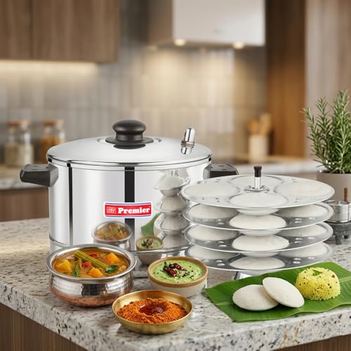 Premier Aluminium Idli Maker with 4 Idli Racks makes 16 idlies - Image 5