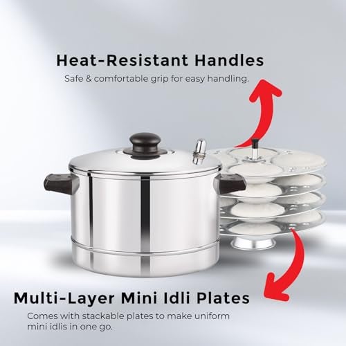 Premier Aluminium Idli Maker with 4 Idli Racks makes 16 idlies - Image 4
