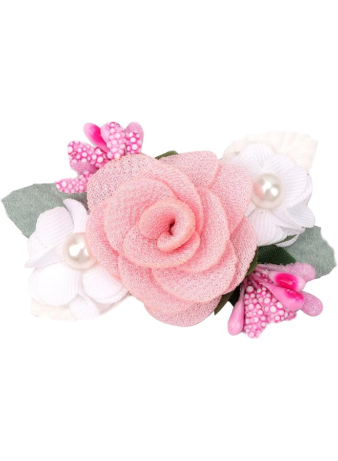 KASTWAVE Flower Hair Clip Set For Baby Girls 6Pcs Delicate Floral Barrettes Hair Care Hair Bands Accessories Bows Hemming Clip For Newborn Infant Baby Toddles Teen Girl Gifts (Six Flower Style) - Image 2