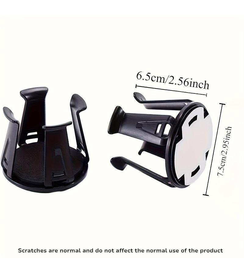 2Pcs Black Adjustable Anti Spill Car Cup Holder Durable ABS Essential - Image 5