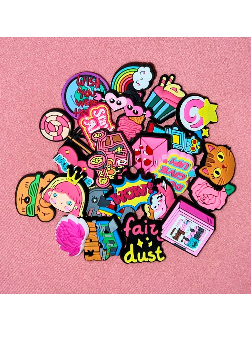 Zikra Shoe Decoration Charms 25 Pcs Girly Crocs Charms Croc Accessories PVC Shoe Charm for Crocs Shoes Bracelets Wristband Party Gifts for Adult Girls Women Kids - Image 2