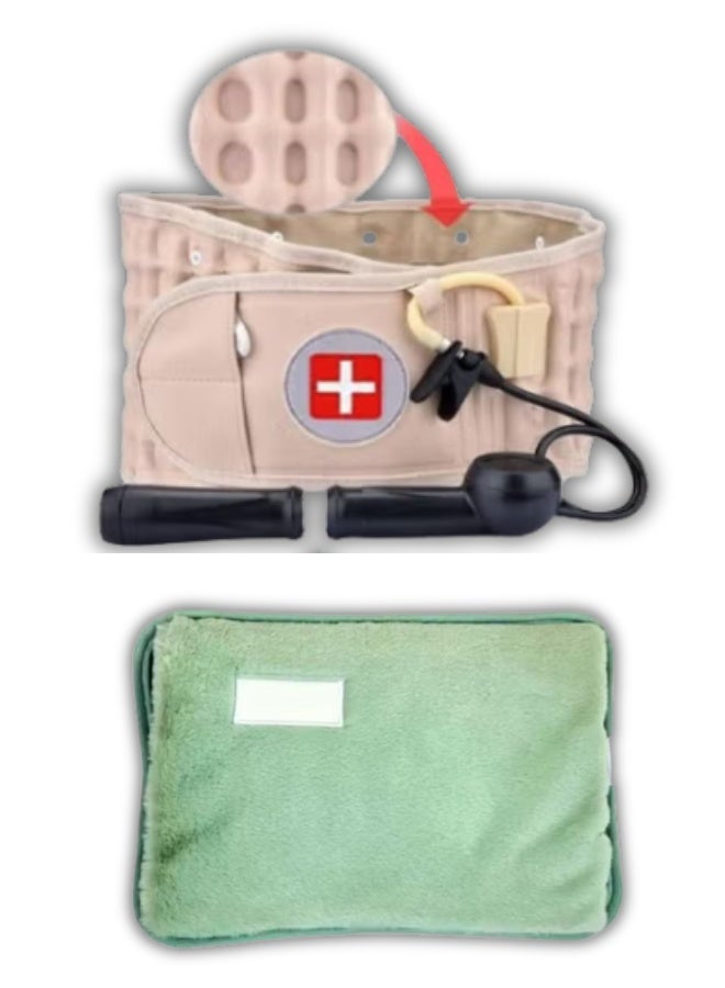 Prime by javaudan Set of Electric Hot Water Bag For Body Pain and Back Decompression Belt Lumbar Support Massage Air Traction Belt With Extended Pad, Fits 26-43 Inches Waist - Image 1