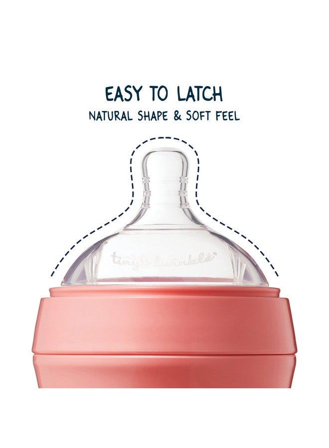 Tiny Twinkle Silicone Baby Bottle With Comfort Grip And Soft Flexible Nipple Squeezably Soft Baby Bottles For Newborn And Up (Blossom 6 Ounce) - Image 2