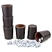 RERIVER FeltLined PU Leather Dice Cup Set 6 Quiet Dice Shaker Cups with 36 Dices for Bar Party Yahtzee Farkle Dice Games Coffee - Image 2