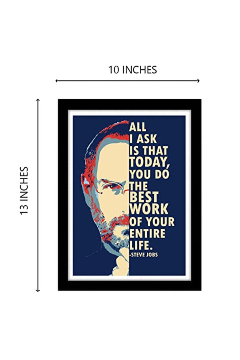 GRAY WALL ALAYRA Steve Jobs Motivational Quote Art Poster For Room & Office (10 Inch X 13 Inch, Framed) multicolor - Image 3