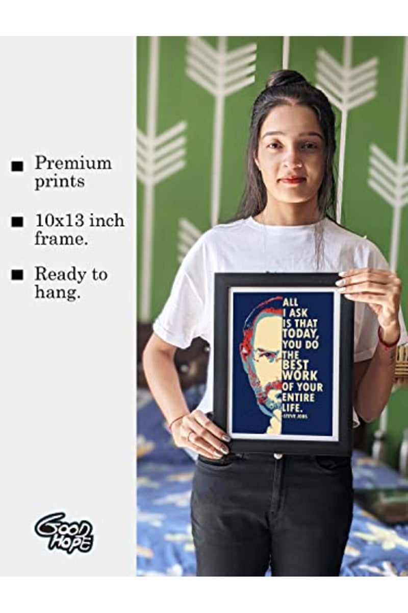 GRAY WALL ALAYRA Steve Jobs Motivational Quote Art Poster For Room & Office (10 Inch X 13 Inch, Framed) multicolor - Image 4