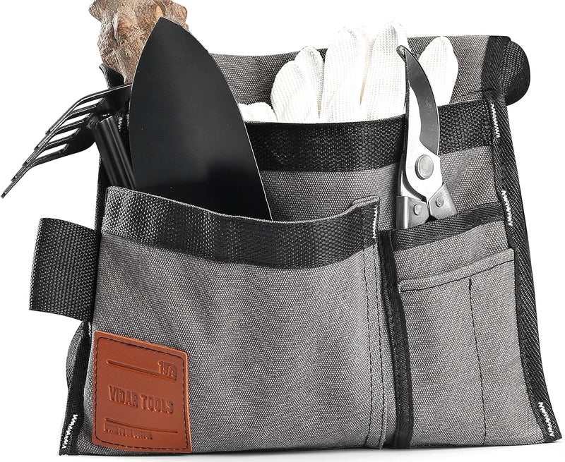 VIDAR TOOLS 6-Pocket Single Side Tool Belt Pouch/Utility Belt Bag/Tool Apron for Carpenter/Gardening/Waist .Durable Canvas Construction.Comfortable Adjustable Belt.Light Weight (grey) - Image 4