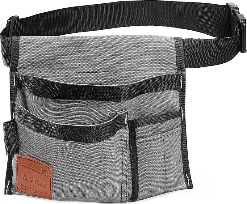 VIDAR TOOLS 6-Pocket Single Side Tool Belt Pouch/Utility Belt Bag/Tool Apron for Carpenter/Gardening/Waist .Durable Canvas Construction.Comfortable Adjustable Belt.Light Weight (grey) - Image 1