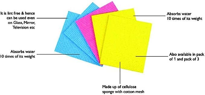 Shopfleet Shopfleet Kitchen Cleaning Sponge Wipes for Kitchen and Home Cleaning Table Tops Glass Tops All Surface Sponge Cloth Made of 100 Biodegradable Cellulose Pack of 10 - Image 5