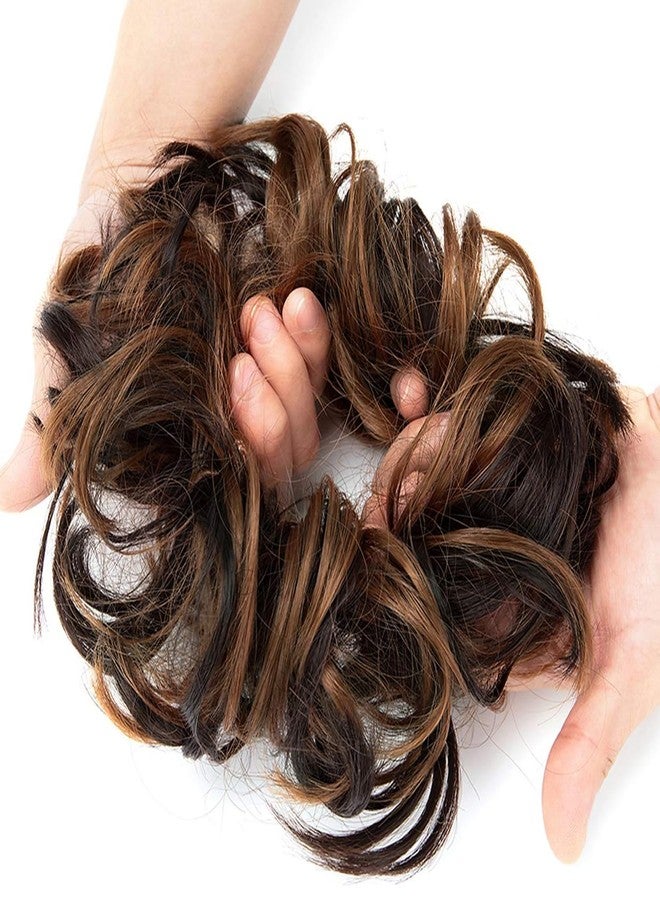 برافراجيا كعكة شعر فوضوية من برافراجيا مع مشبك شعر على شكل وردة، وصلات شعر من الدانتيل القطني، مثالية لحفلات زفاف النساء والمناسبات الأخرى (مميزة 4H27) - Image 4