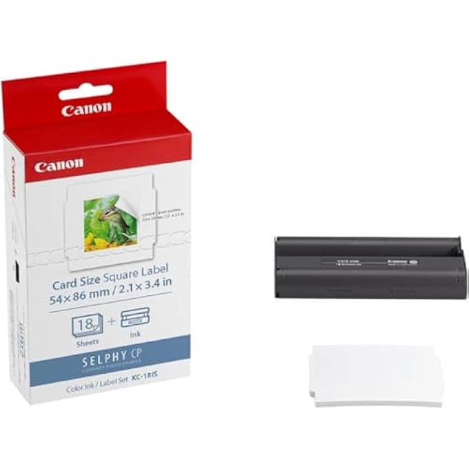 PAPER FOR SELPHY CP1500 - KC-18IS GENUINE INK + STICKER PAPER SET (54 X 86MM) 18 SHEETS, ALSO COMPATIBLE WITH CP1300, CP1200 - Image 2