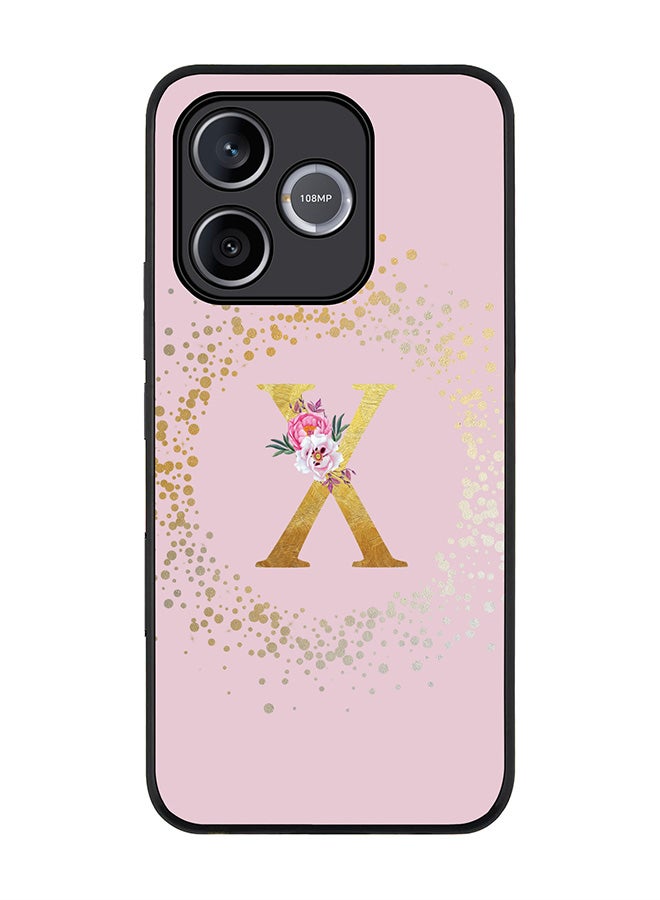 Stylizedd For Honor 600 Lite / 500 Smart / Honor X80i Case,Slim fit Camera Protection, Shockproof Thin Phone cover  - Custom Monogram Floral - X  (Pink ) - Image 1
