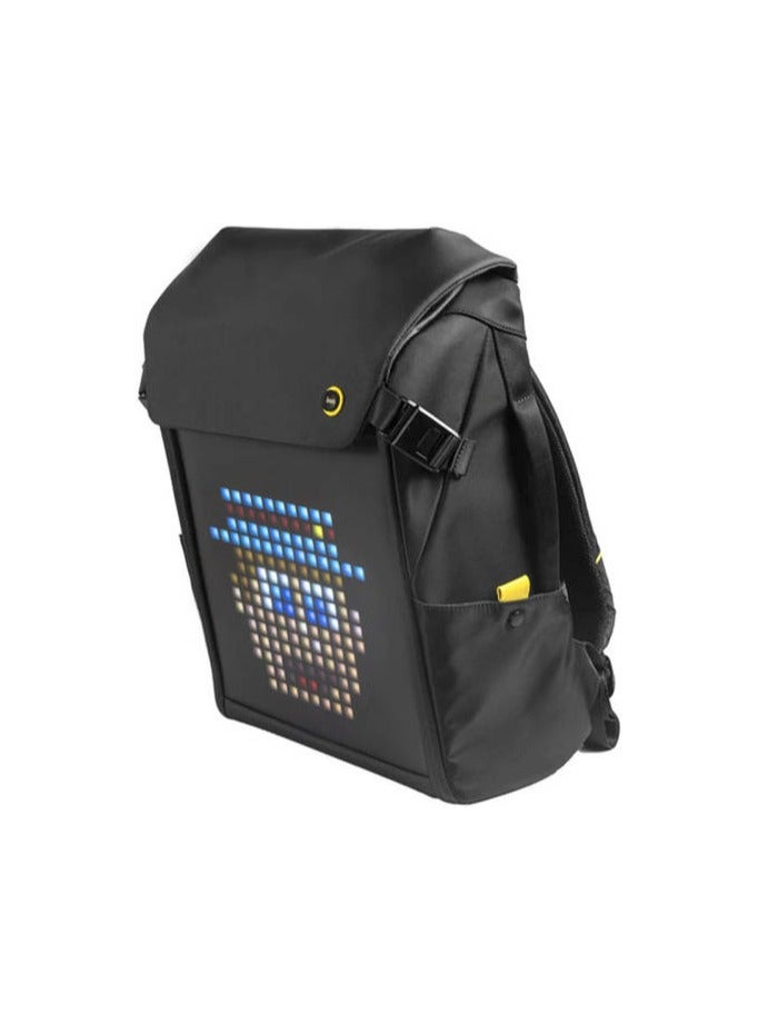 Customizable Pixel LED Backpack - Programmable Animation Display, App-Controlled, Water Bottle Storage, Soft Padded Interior, Water-Resistant Zipper, Black - Image 3