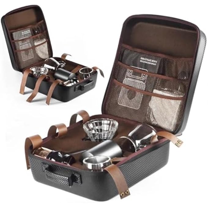 ADAK 12 In 1 V60 Coffee Kit  Pour Over Coffee Maker  Includes Coffee Scale Glass Dripper Hand Mill Pour Pot Paper Filter And Double Mugs - Image 2