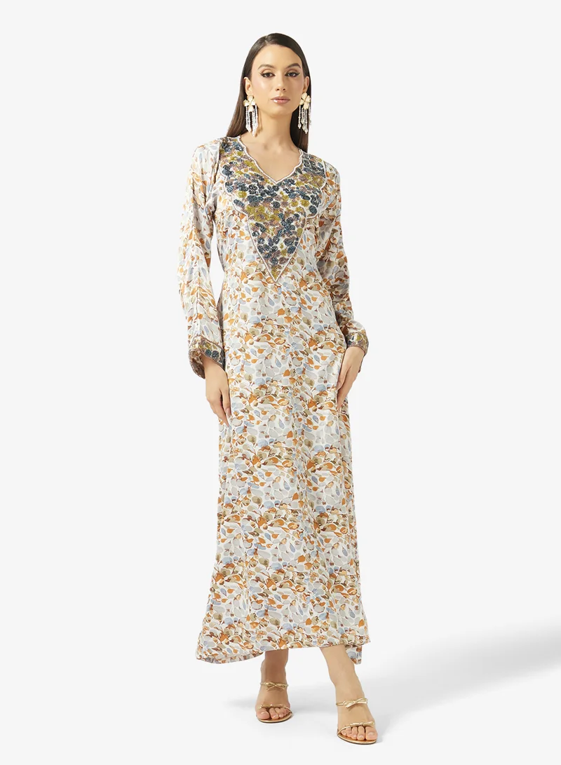 Arabian Closet  Embellished Belted Jalabiya for Women | Best Price UAE
