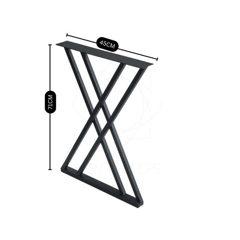 Ventuos Metal Legs for Table fruniture Heavy Duty Square Tube Iron Desk Legs 28 71cm Height 18 45cm Wide Industrial Furniture Legs for Home Office fruniture Legs Pack of 2 X Shape - Image 4
