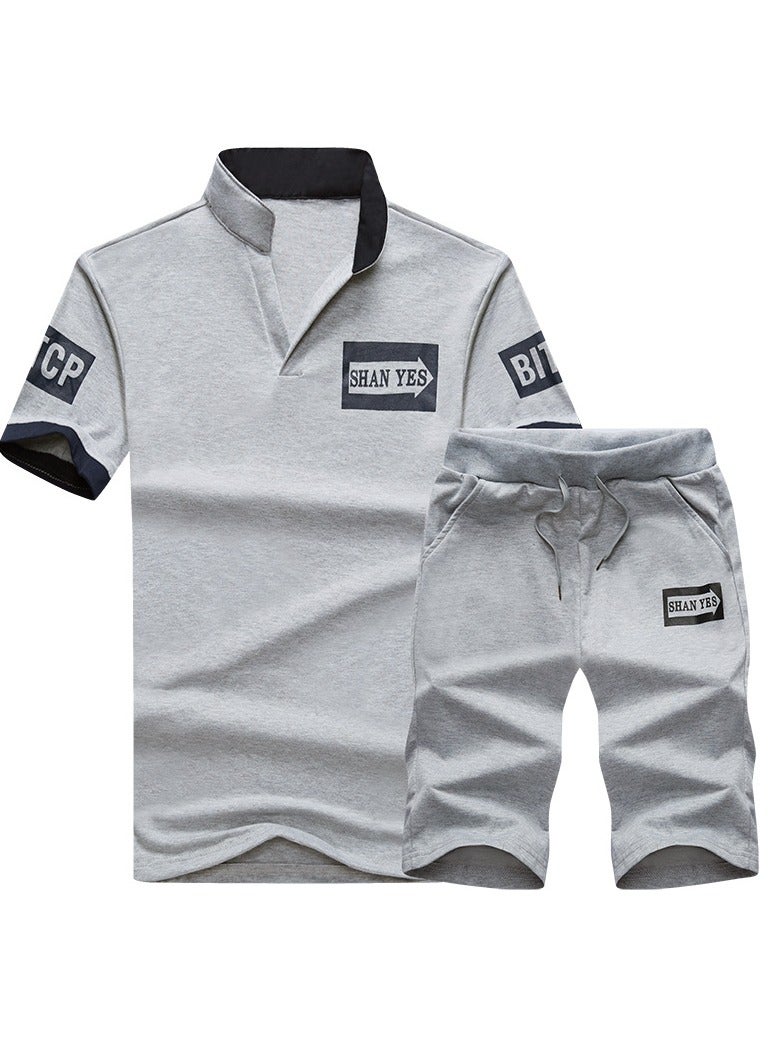 KUYING Summer Men's Short Sleeved Shorts Sports Suit - Image 1